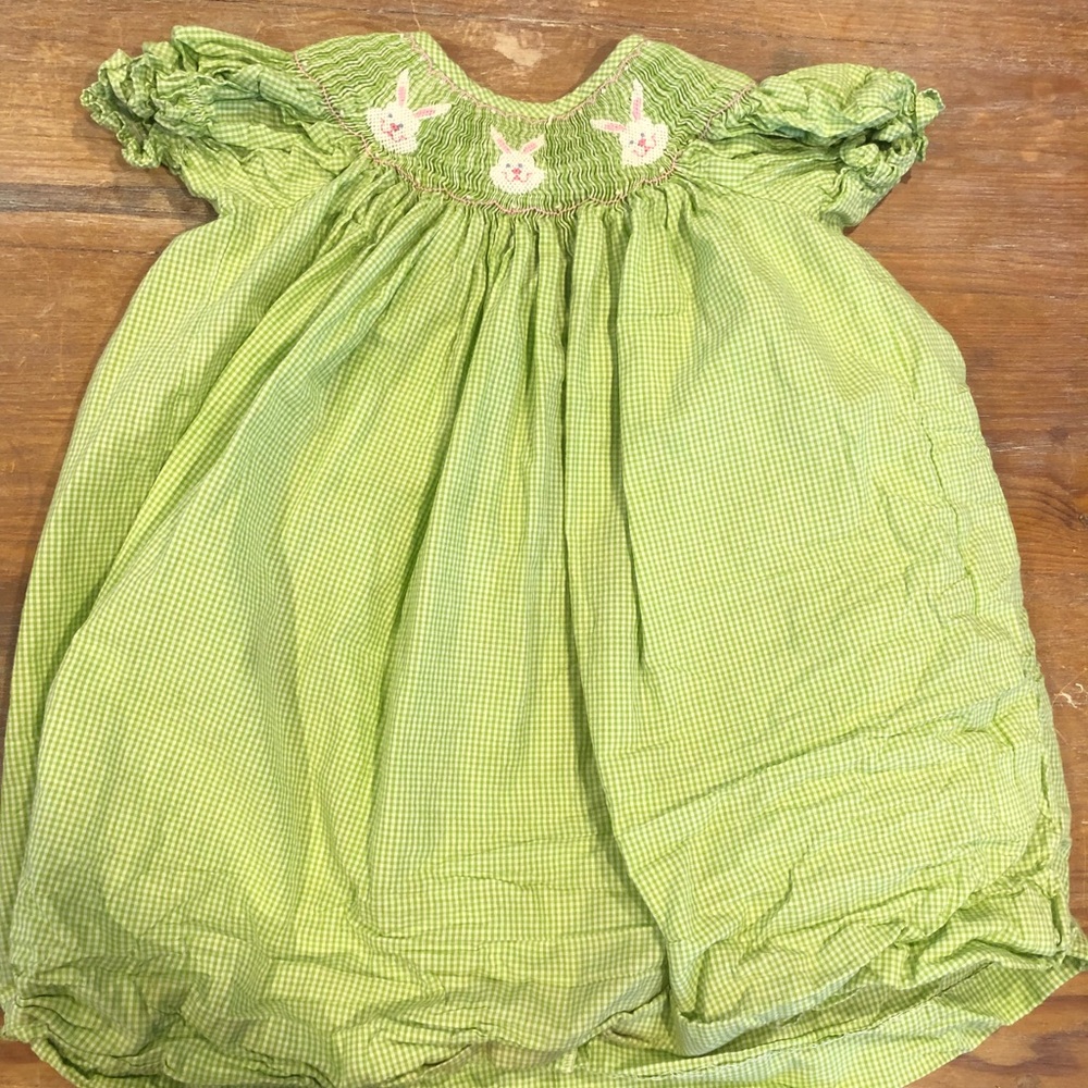 Easter bunny smocked dress